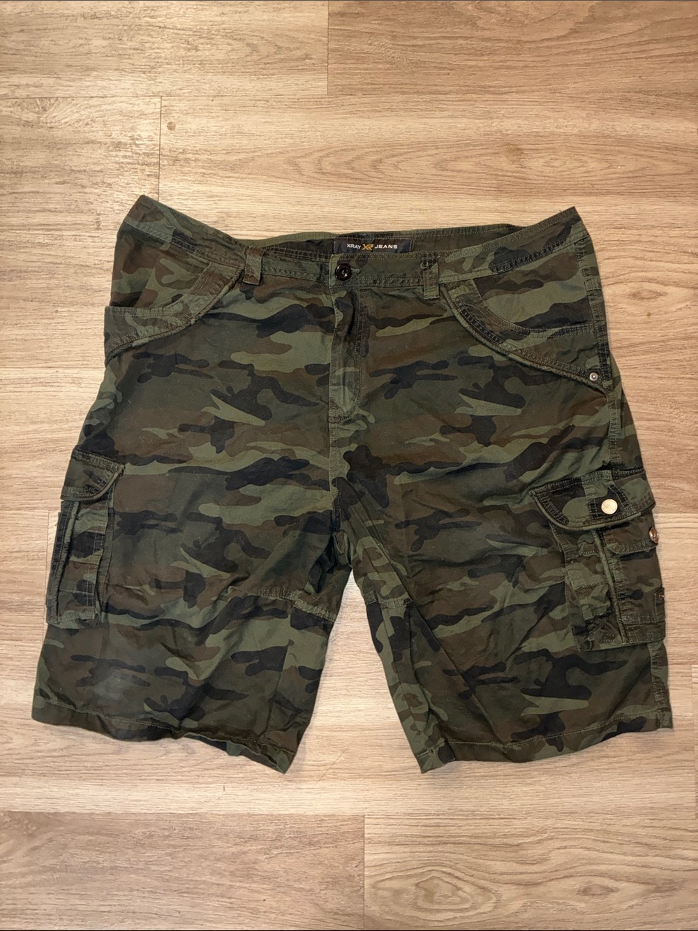 XRAY Jeans Men’s Size 44 Woodland Camo Cargo Shorts Military Utility